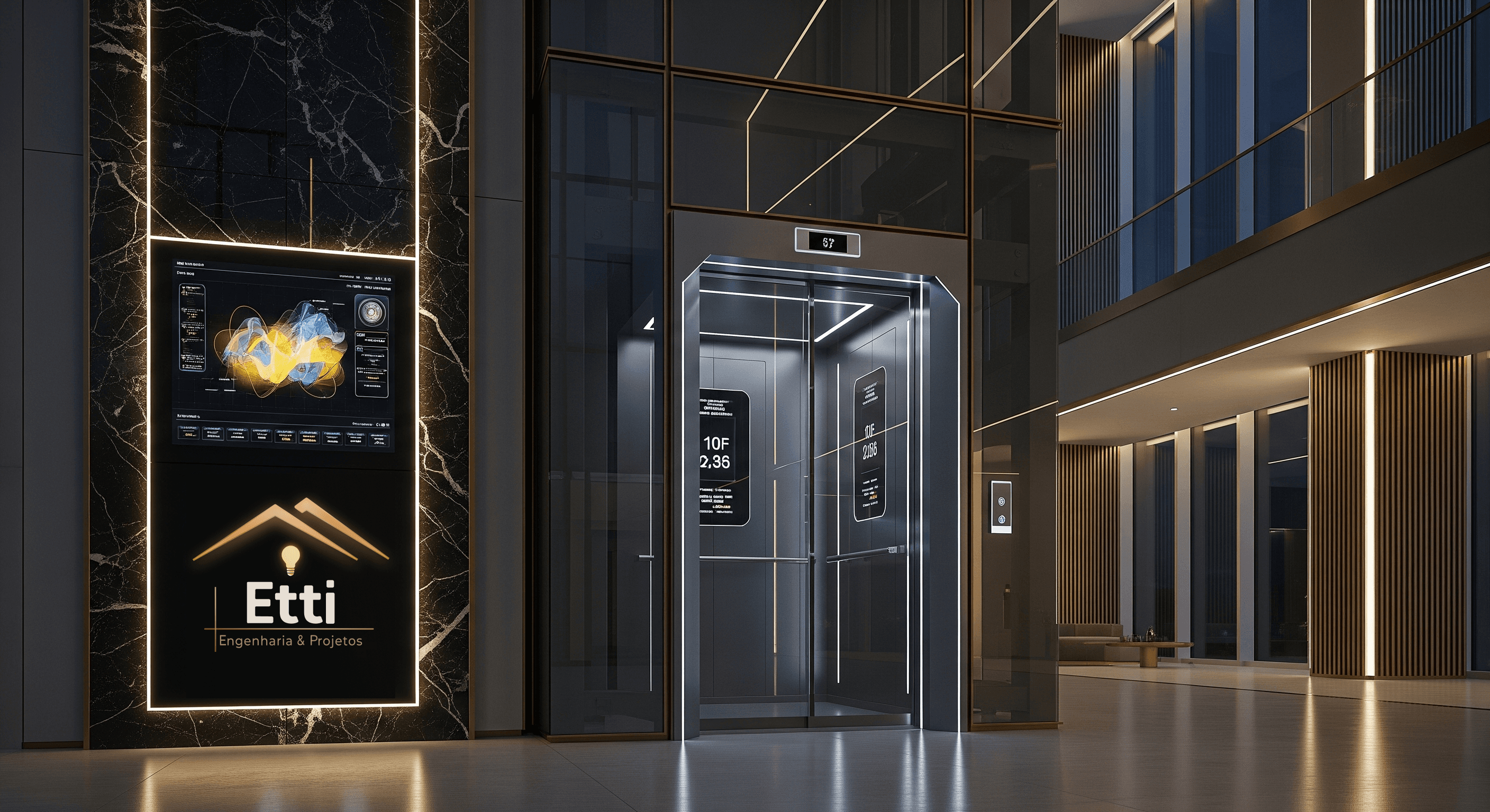 Rede tecnológica em tons escuros representando soluções inteligentes